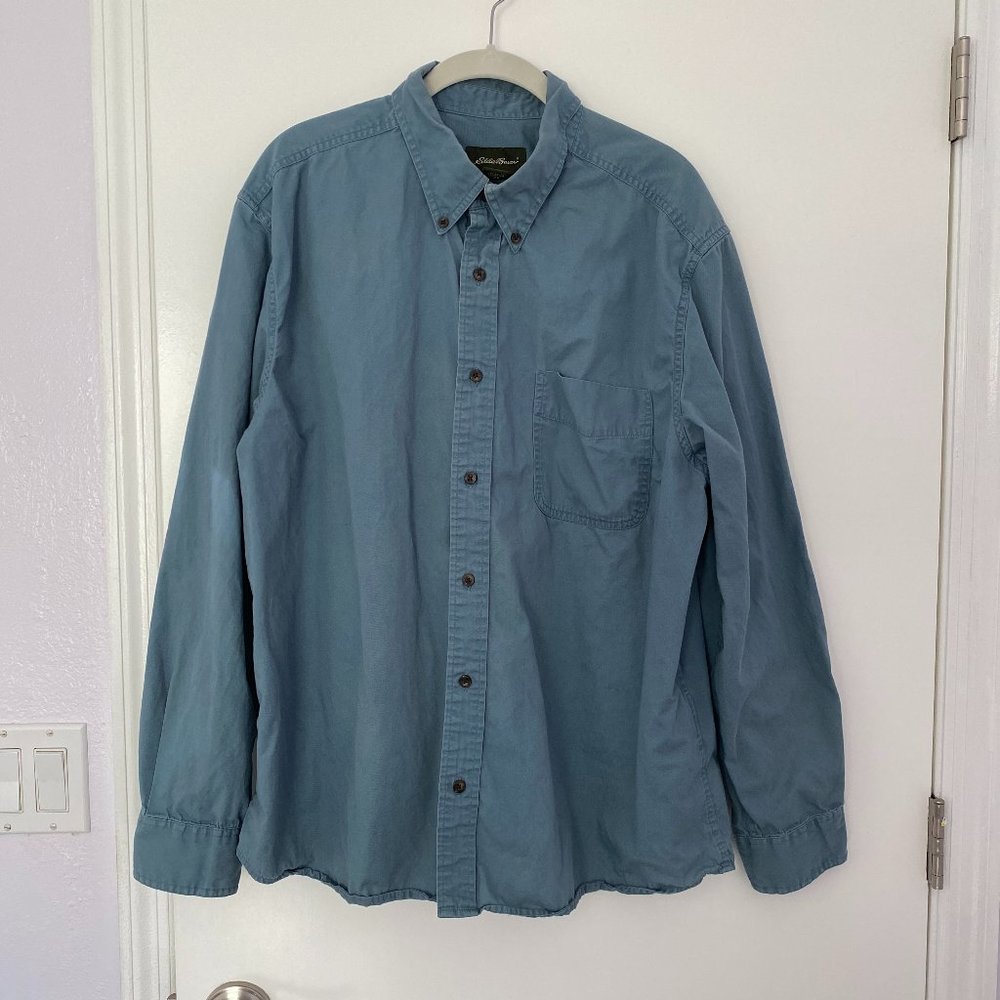 Eddie Bauer Men's XL Twill Shirt - Dusty Blue - Nice mid-weight for autumn